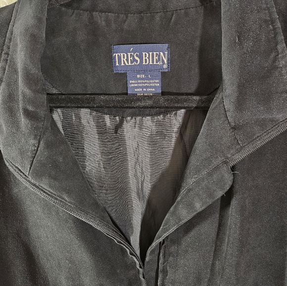 Tris Bien Black Polyester Zip Vest - Picture 6 of 10